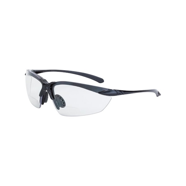 Crossfire Bifocal Safety Glasses, Shiny Pearl Gray 2.5 Diopter, Clear Lens 92425 - main