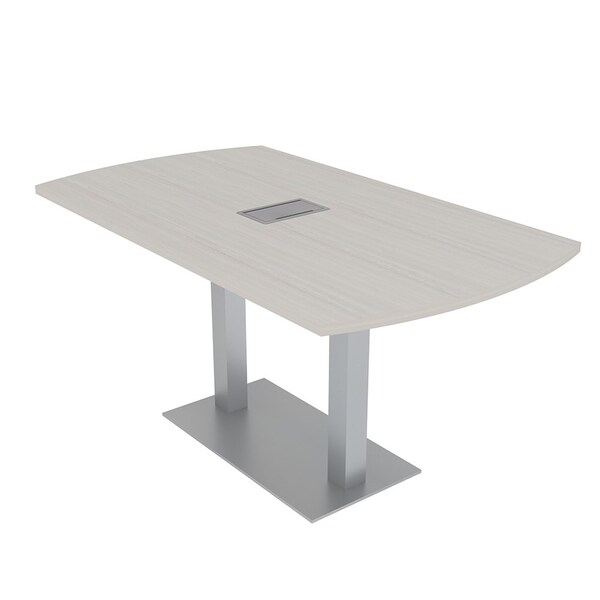 Skutchi Designs Arc Rectangle Meeting Room Table, 36 in W, 60 in L, Ivory HAR-AREC-36x60-DOU-K458-ESIL - main