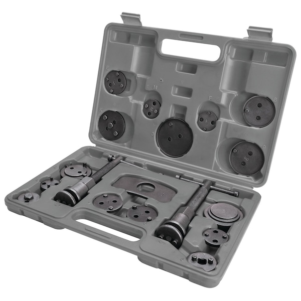 Performance Tool 18 pc. Brake Caliper Kit, Wind Back Pistons, Vehicle Adapters, Storage Case W89202 - main