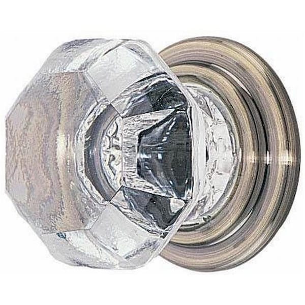 Patioplus 1 in. Old Town Clear Cabinet Knob, French Antique Brass PA1647256 - main