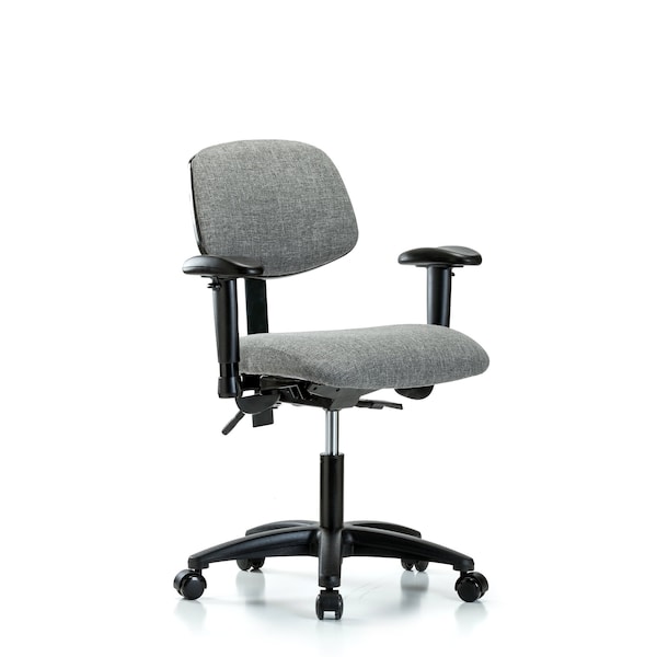 Blue Ridge Ergonomics Desk Chair Desk Chair, Fabric, Tilt AA Casters, Gry, Adjustable Arms, 19" to 24" Height, Fabric, Grey BR-FDHCH-RG-T1-A1-RC-F44 - main