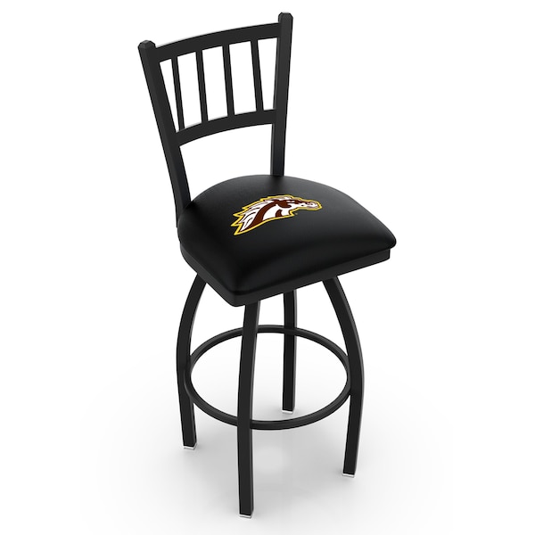 Holland Bar Stool Co 30" Blk Wrinkle Western Michigan Swivel Bar Stool, Jailhouse Back L01830WestMI - main