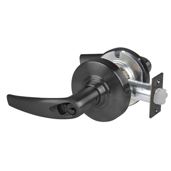Schlage Grade 1 Entrance/Office Lock, Athens Lever, Standard Cylinder, Matte Black Finish, Non-Handed ND50PD ATH 622 - main