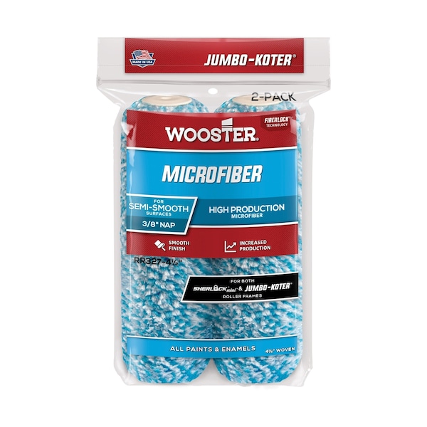 Wooster Wooster Jumbo-Koter Microfiber 4-1/2 in. W X 3/8 in. Paint Roller Cover 2 pk RR327-4 1/2 - main