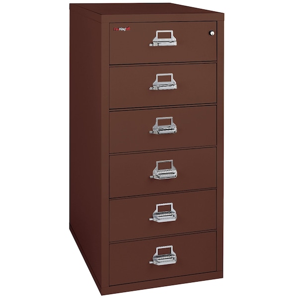 Fireking 6 Drawer, 1 Hr Fire, Vertical, 25" wide for Card Check & Notes Brown 6-2552-CBR - main