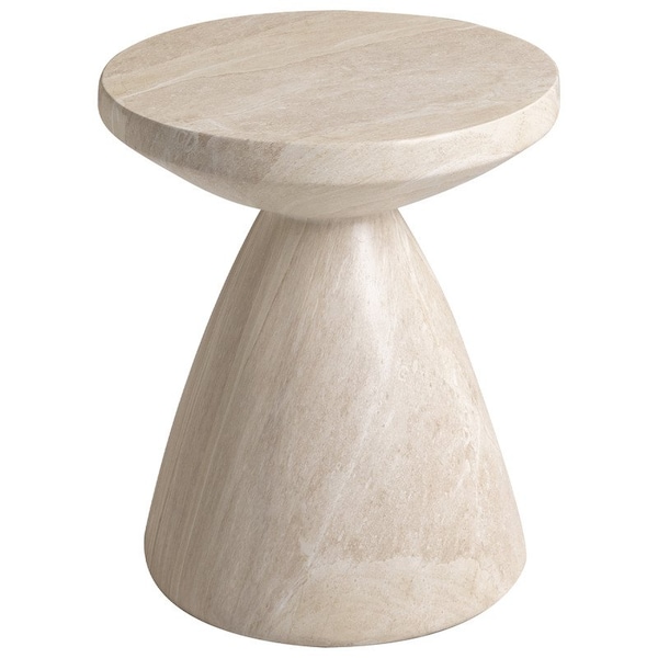 Leisuremod Dune 17 in Round Fiberstone Side Table, Pedestal Base, Weatherproof, Fully Assembled DST17SM - main