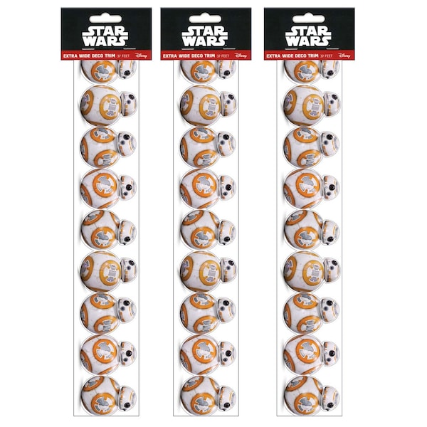 Eureka Star Wars BB-8 Extra Wide Die-Cut Deco Trim, 37 Feet Per Pack, 3PK 845384 - main