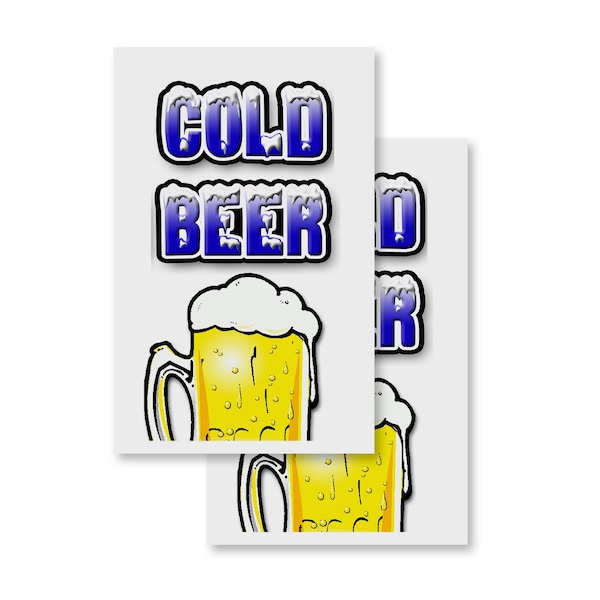 Signmission Cold Beer, Vinyl Decals Only 24 Inch x 36 Inch, Vinyl Decal, 2PK DSB-2436-2PACK-Cold Beer - main