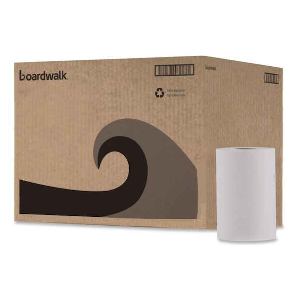 Boardwalk Boardwalk Hardwound Paper Towels, 1 Ply, Continuous Roll Sheets, 350 ft, White, 12 PK BWK6250 - main