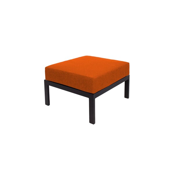 Bfm Seating Belmar Outdoor Ottoman with Sunbrella Cushion, Sand Black Frame PH6106BL-14086 - main