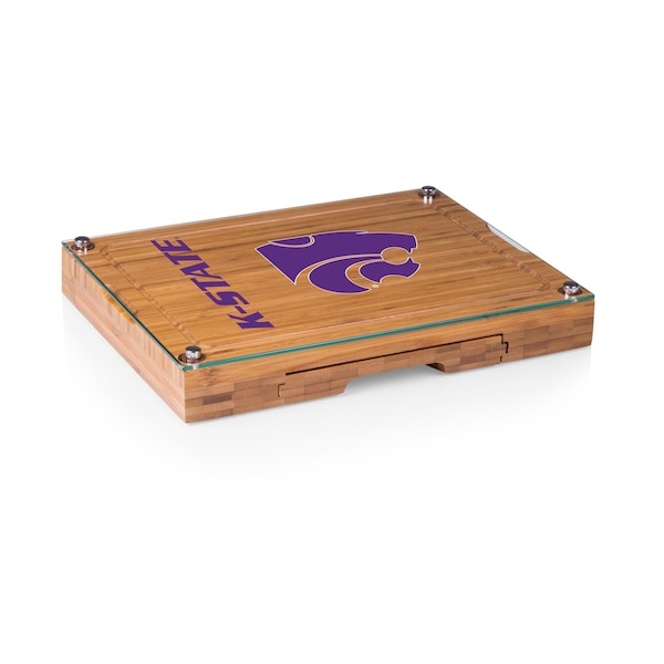 Picnic Time Family Of Brands NCAA Kansas State Wildcats Concerto Glass Top Cheese Board and Knife Set 919-00-505-254-0 - main