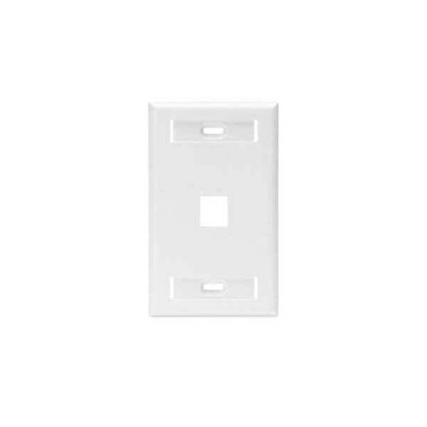 Leviton 1-Port Flush Mount Unloaded, W/Designation Window Quickport 42080-1WS - main