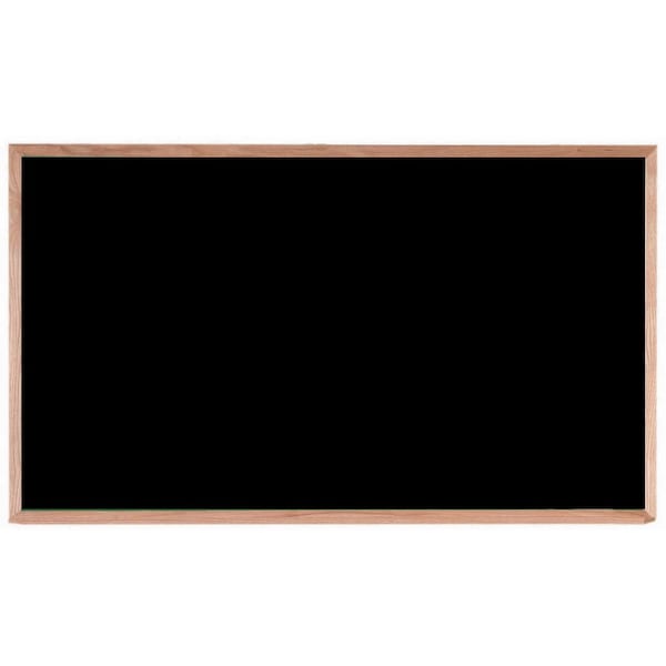 Aarco Porcelain on Steel Chalk Board, Black Porcelain on Steel Chalk Board w/ a Red Oak Frame, 36''Hx60''W OS3660B - main