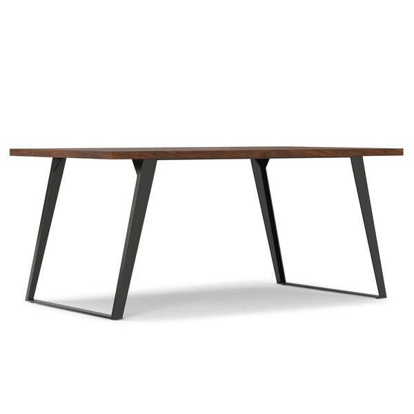Homeroots 66" Walnut and Gray Wood and Iron Frame Base Dining Table 640694 - main