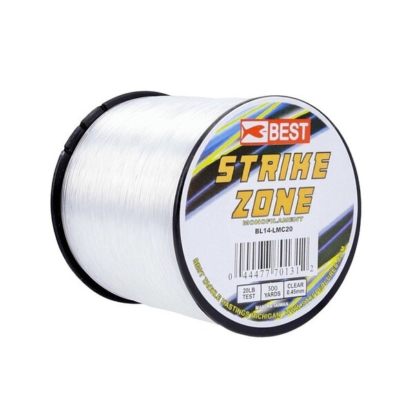 Stopper Lures BEST Strike Zone Fishing Line, 300 yd L, Monofilament, Clear, 20 lb KE-BST-LMC20 - main