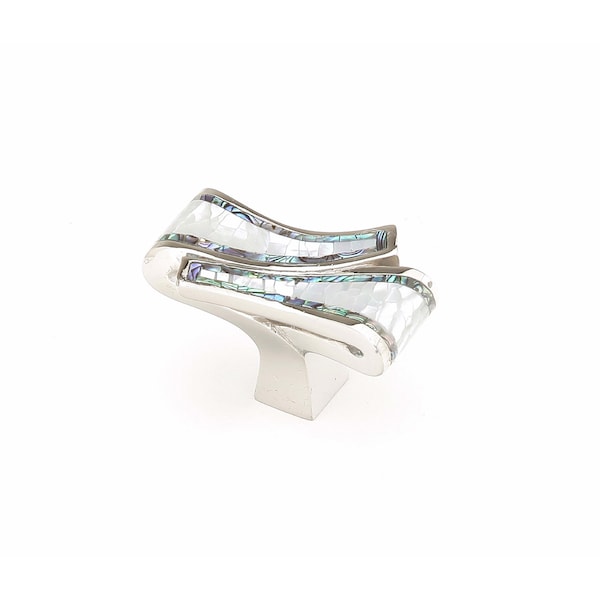 Schaub 1-7/8in x 1in Avalon Bay Mother of Pearl Cabinet Knob Polished Nickel Finish 661-PN - main