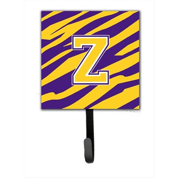 Carolines Treasures Initial Z Tiger Stripe - Purple Gold Leash Holder Or Key Hook CJ1022-ZSH4 - main
