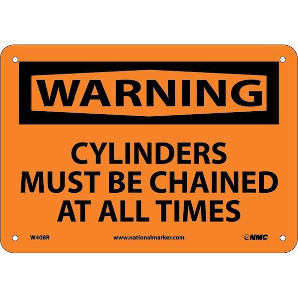 Nmc Warning Cylinders Must Be Chained At All Times Sign, W408R W408R - main