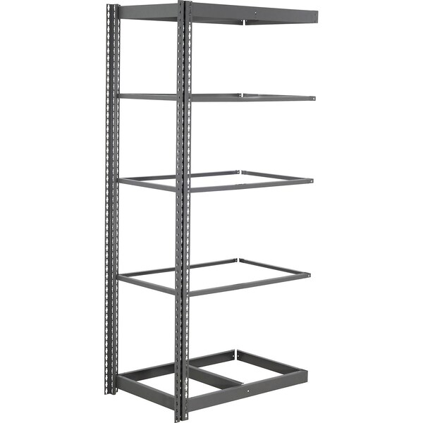 Global Industrial 5 Shelf, Commercial Duty Boltless Shelving, Add On, 36"W x 18"D x 84"H, No Deck B3153049 - main