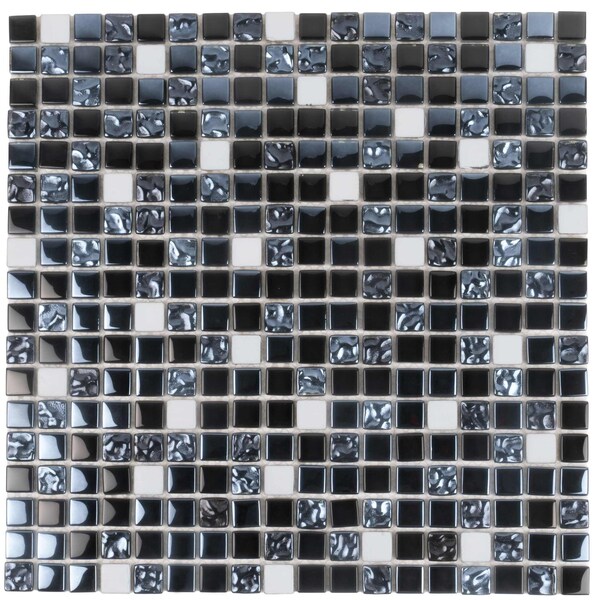 Apollo Tile Blue 11.7 in x 11.7 in Glass, Metal Glossy Floor and Wall Mosaic Tile 4.75 sqft/case, 5PK APLHTC88077-15A - main