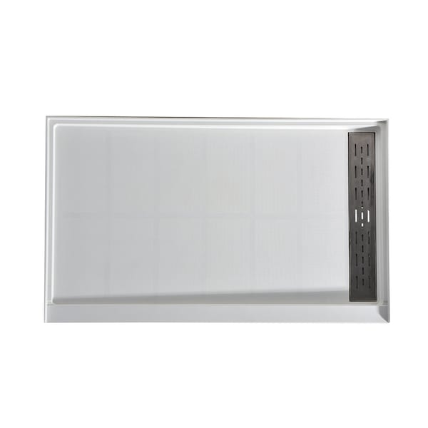 Anzzi 60in x 32in Double Threshold Shower Base - White - Base Series SB-AZ302R SB-AZ303R - main