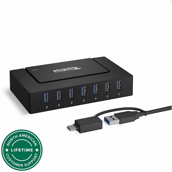 Plugable Technologies PLUGABLE 7-IN-1 USB CHARGING HUB FOR LAPTOPS WITH USB-C OR USB 3.0 - USB CHARGIN USBC-HUB7BC - main