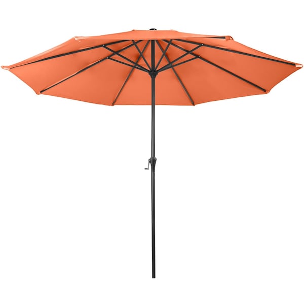 Pure Garden 9 ft Round Patio Umbrella with Easy Crank and Vented Canopy, Orange Shade 50-LG1052 - main