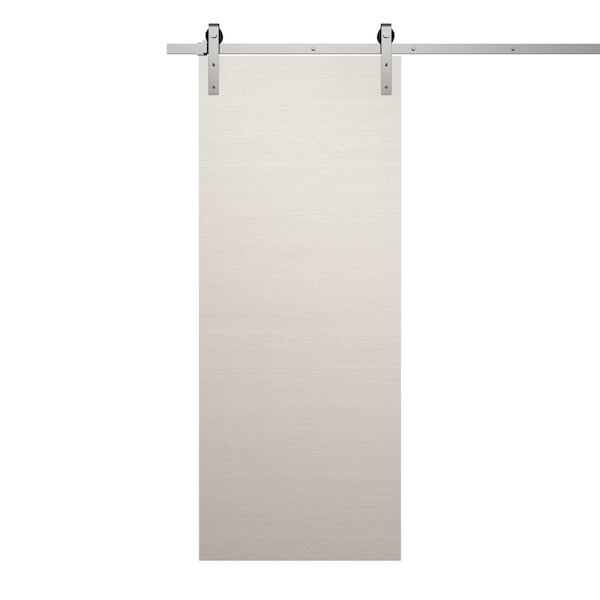 Sartodoors Modern Barn Door 36 x 84 inches, Ego 5000 Painted White Oak, 6.6FT Silver Rail Track Heavy Hardwar EGO5000BD-S-PWO-3684 - main