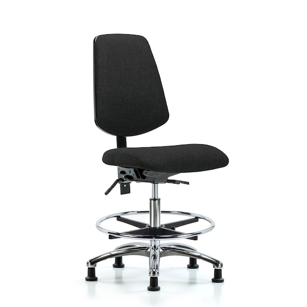 Blue Ridge Ergonomics Fab Med Bench Chair, Bk, CF, Glds, Blk, No Arms, 22" to 29" Height, Black BR-FMBCH-MB-CR-T0-A0-CF-RG-F42 - main