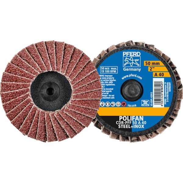 Pferd 2'' POLIFAN Mini Flap Disc - Flat - Aluminum Oxide - 40 Grit 42912 - main