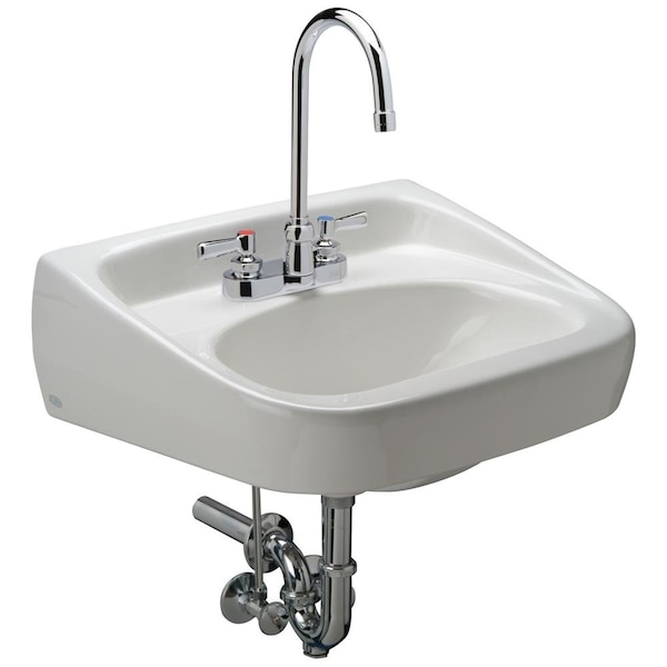 Zurn Manl Lav Systm - 20X18 Wall Hung, 0.5 GPM Gneck Fct, Grd Drn, Ptrp w/Clnout, Ang Z.L6.M - main