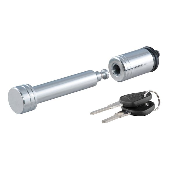 Curt Receiver Lock, 5/8 in Dia Shackle, For: 2 in Receiver Tube, Hitch Lock, Carbon Steel, Chrome 23515 - main