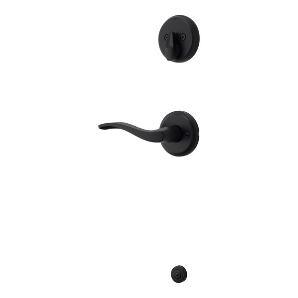 Kwikset Left Hand Sedona Lever Interior Single Cylinder Handleset Trim Matte Black Finish 971SELLH-514 - main