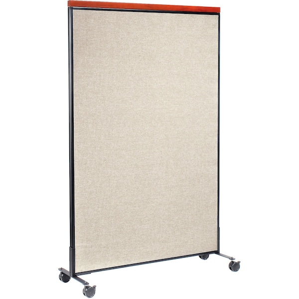 Global Industrial Interion Mobile Deluxe Office Partition Panel, 48-1/4"W x 76-1/2"H, Tan 694972MTN - main