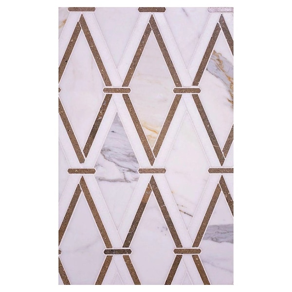 Apollo Tile Serena 10x13 White Gray Calacatta, Thassos, Lagos Azul Mosaic Diamond Wall and Floor Tile, 5PK APLTSC88D06A - main