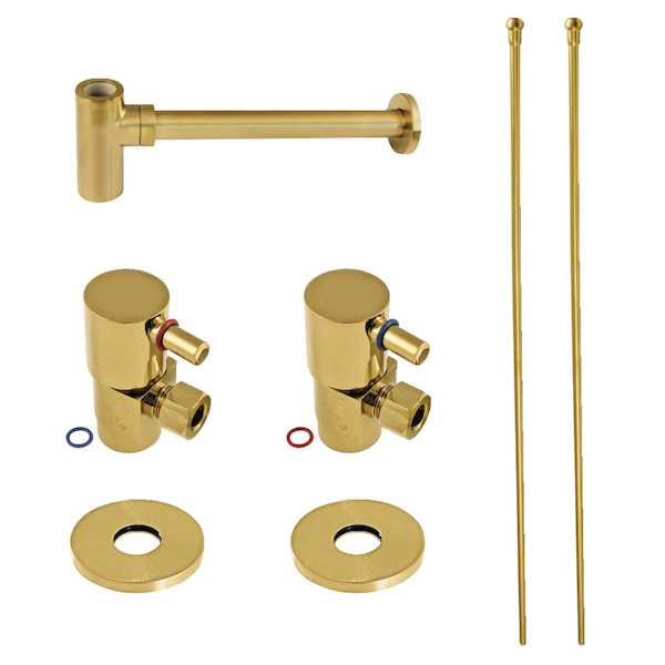 Kingston Brass Plumbing Sink Trim Kit with Bottle Trap, Brushed Brass CD43307DLLKB30 - main