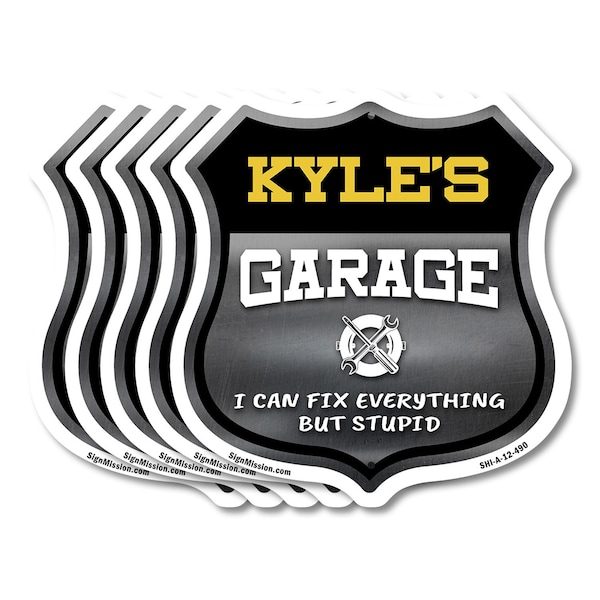 Signmission Kyle's Garage I Can Fix Everything But Stupid, 12 inch X 12 inch, Aluminum Metal Sign, 5PK SHI-A-5Pack-12-490-KYLE - main