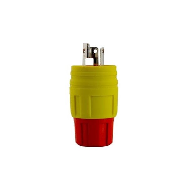 Ericson Watertight Locking Plug, L6-15P, 15 A, 250V AC, Single Phase, 2 Pole, Yellow 1522-PW6P-AM - main