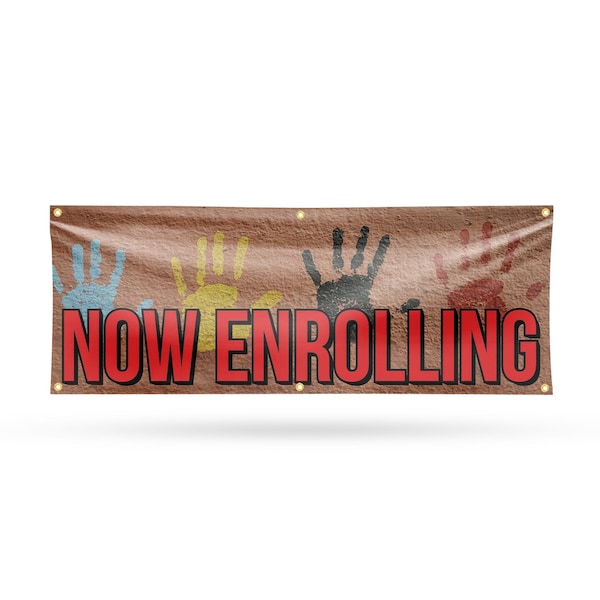 Signmission Now Enrolling, 24 Inch x 72 Inch, Vinyl Banner B-72-30760 - main