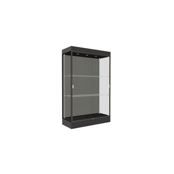 Ghent Lighted Floor Display Case 48x76x20, 6" Base, Bronze 92LFSL-BZ-BLK - main