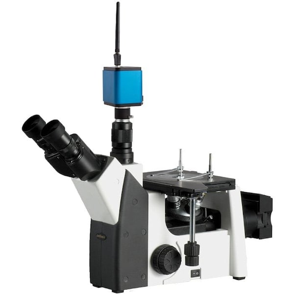 Amscope ME1200 Inverted Metallurgical Trinocular Compound Microscope 50X-1250X w/1080p HDMI Camera w/WiFi ME1200TC-HD205 - main