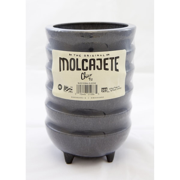 Hs 4 oz. Molcajete Chico, Charcoal, 6 bowls/sleeve, 4 sleeves/case, total of 24 bowls/case NHS1008X6 - main