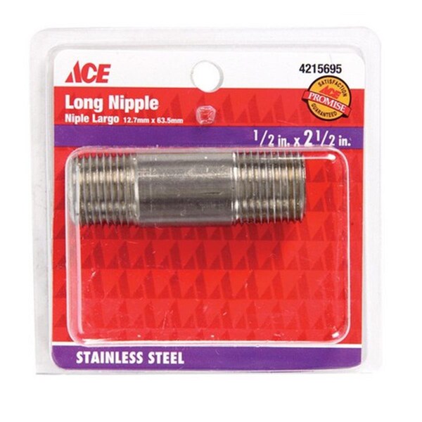 Smith-Cooper S8344NI004024CS 0.5 x 2.5 in. Stainless Nipple 4215695 - main