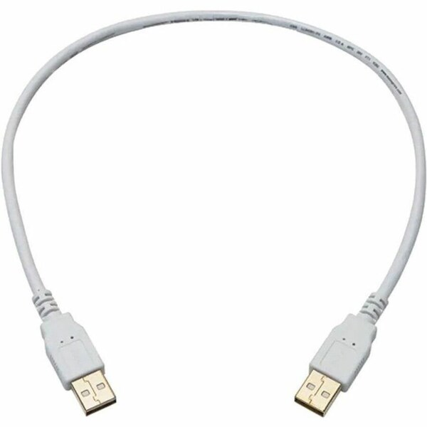Monoprice USB-A to USB-A 2.0 Cable - 28/24AWG, Gold Plated, White, 1.5ft 8609 - main