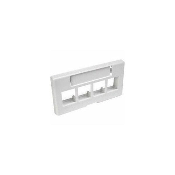 Leviton Standard Modular Furn, Faceplate 4 Port White 49910-SW4 - main