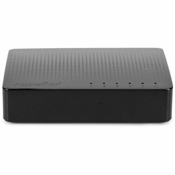 Rocstor JETCONNECT JC05 5-PORT GIGABIT DESKTOP / WALLMOUNT UNMANAGED NETWORK SWITCH, 5 X Y10S001-B1 - main