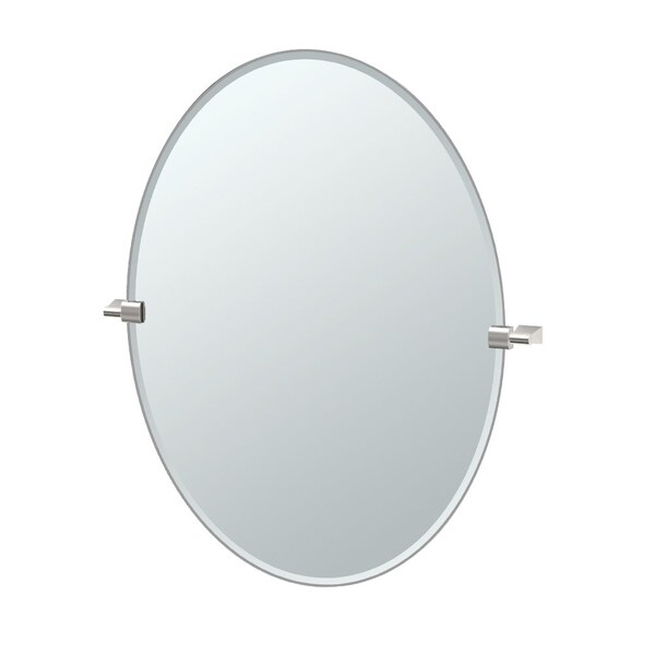 Gatco Bleu 32" Frameless Oval Mirror, Satin Nickel 4389LG - main