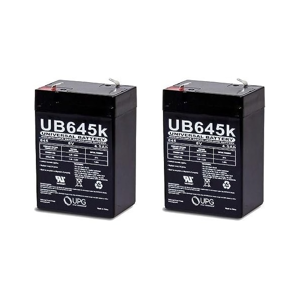 Upg UB645-F1 6V 4.5Ah F1 AGM Rechargeable Batteries, 2PK D5733 - main
