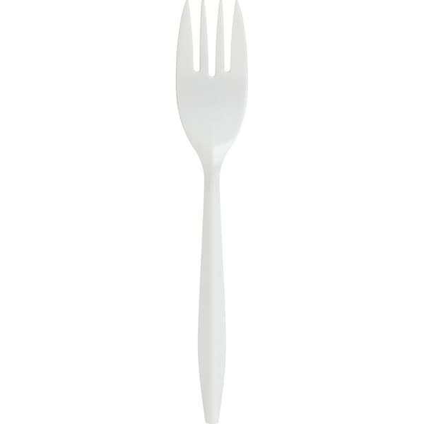 Genuine Joe Medium-Weight Forks - Polypropylene - White, 1000PK GJO20000 - main