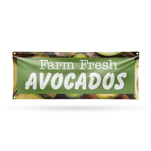 Signmission Farm Fresh Avocados, 18 Inch x 48 Inch, Vinyl Banner B-30575 - main